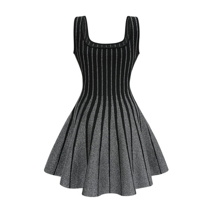 Anouk black glittered flared mini dress