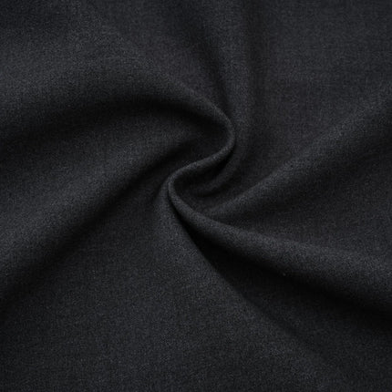 Antonietta Mini Dress in Medium Grey Wool Terylene Sleeveless Feather Trim Crystal Buttons Zip Fastening Straight Hem Lined Thigh-Length