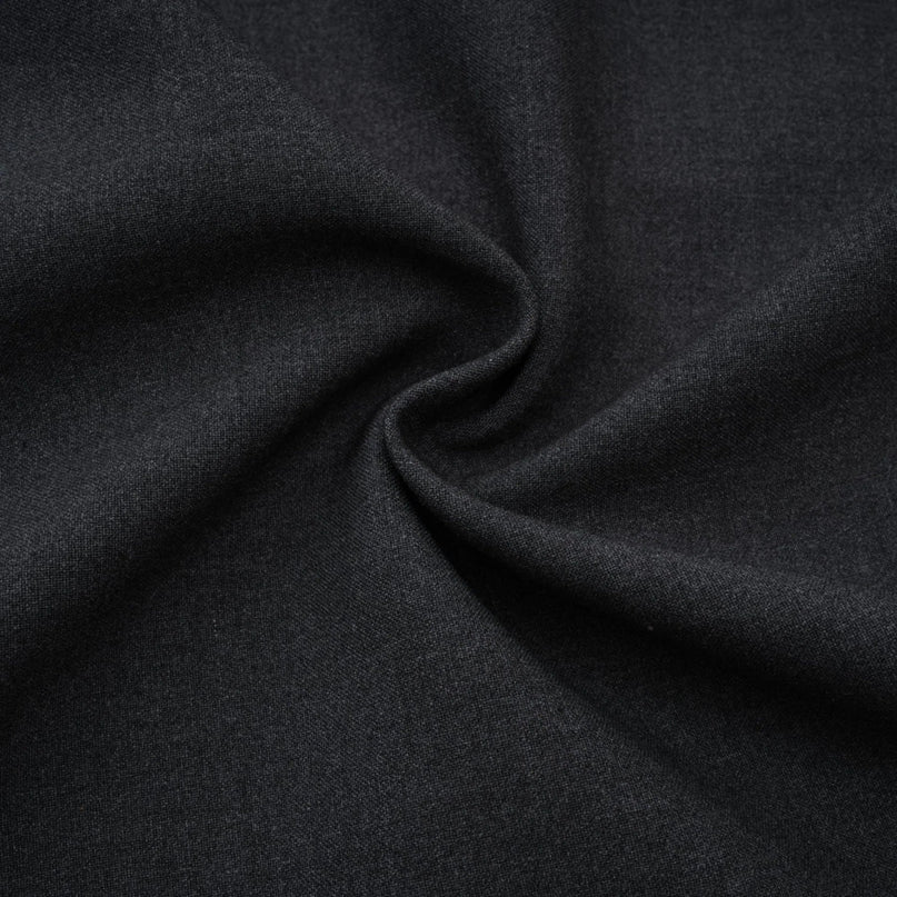 Antonietta Mini Dress in Medium Grey Wool Terylene Sleeveless Feather Trim Crystal Buttons Zip Fastening Straight Hem Lined Thigh-Length