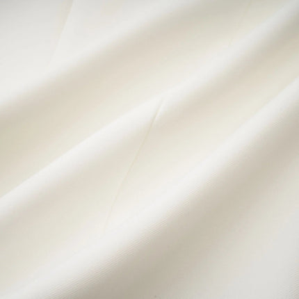 Antonietta White Mini Dress Square Neck Long Sleeve Button Detailing Spandex Polyamide Fiber Straight Hem Press-Stud Fastening Luxury Style