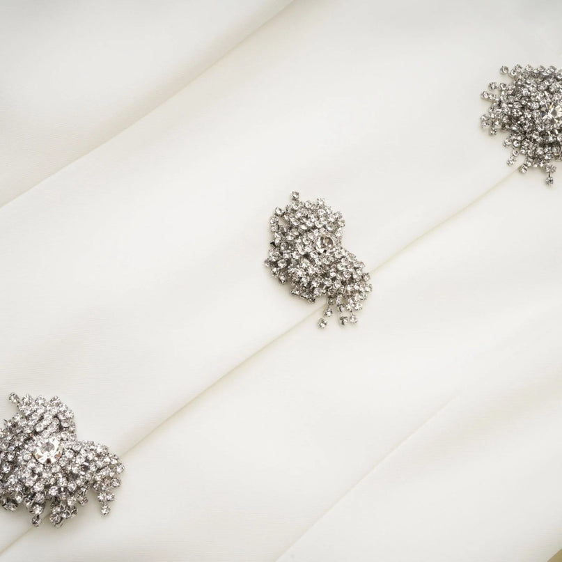 Antonietta White Mini Dress with Front Button Detailing and Long Sleeves