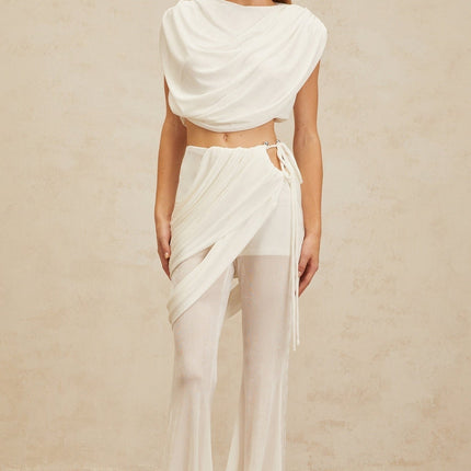 Antonietta White Top Trousers Set
