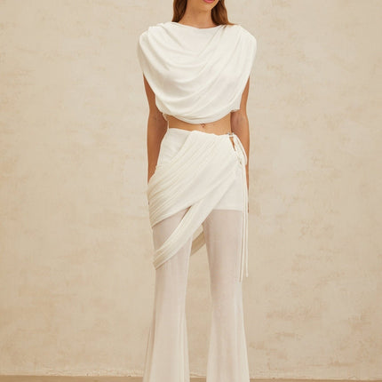 Antonietta White Top Trousers Set