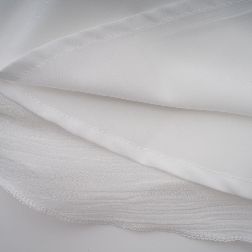 Antonina White Pleated Layered Mini Dress with Balloon Sleeves and Glitter Detailing