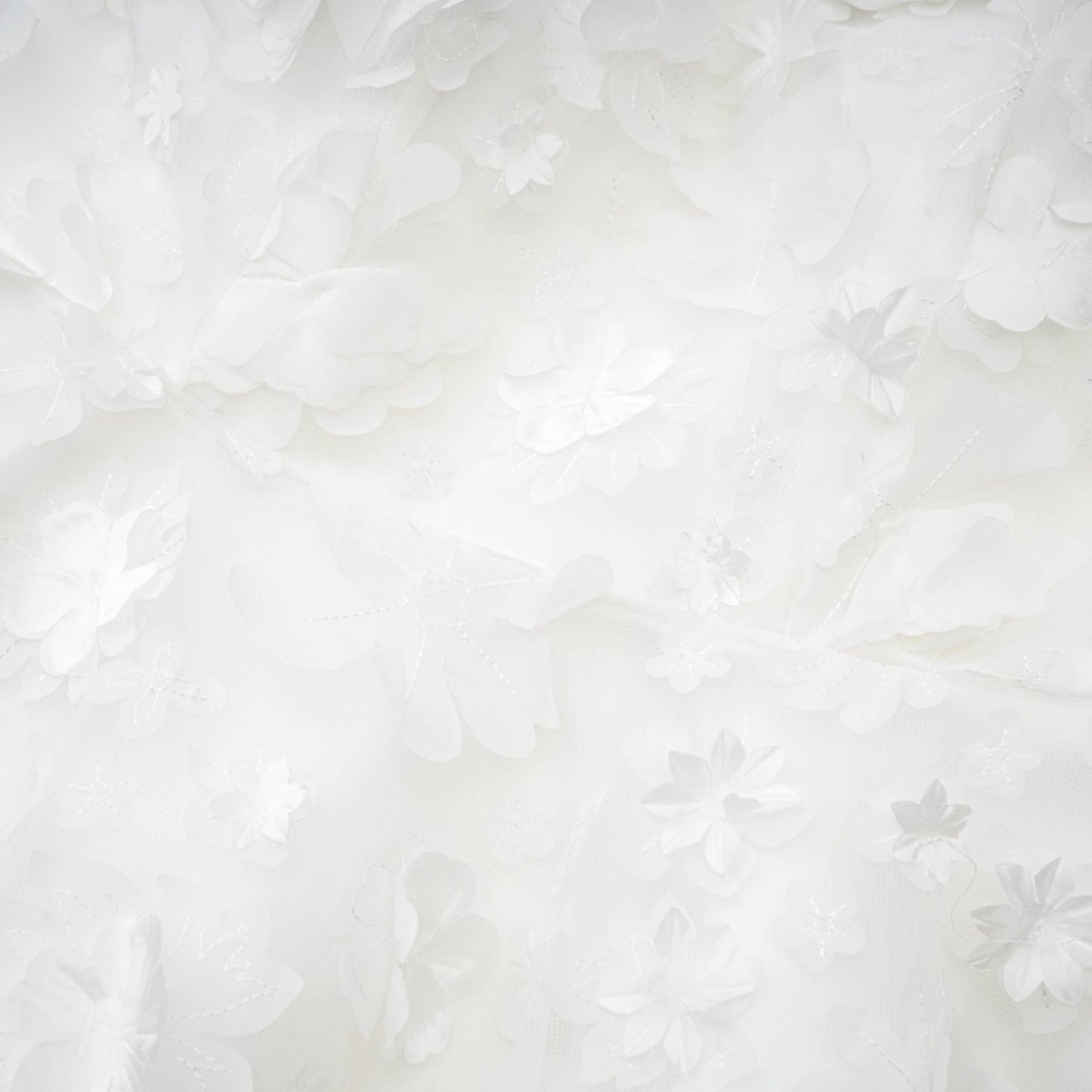 Apolline white fauxflower mini dress