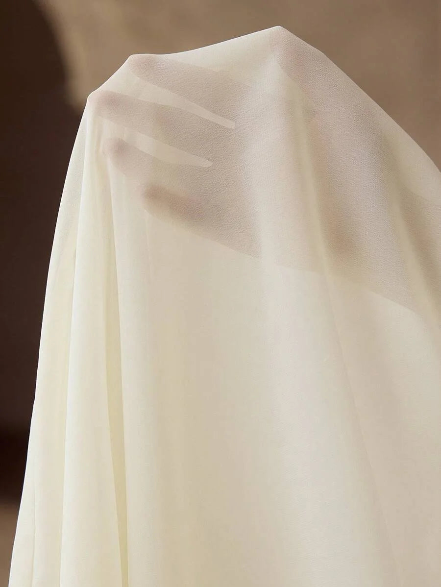 APPLIQUES CONTRAST LACE FLOWY DRESS