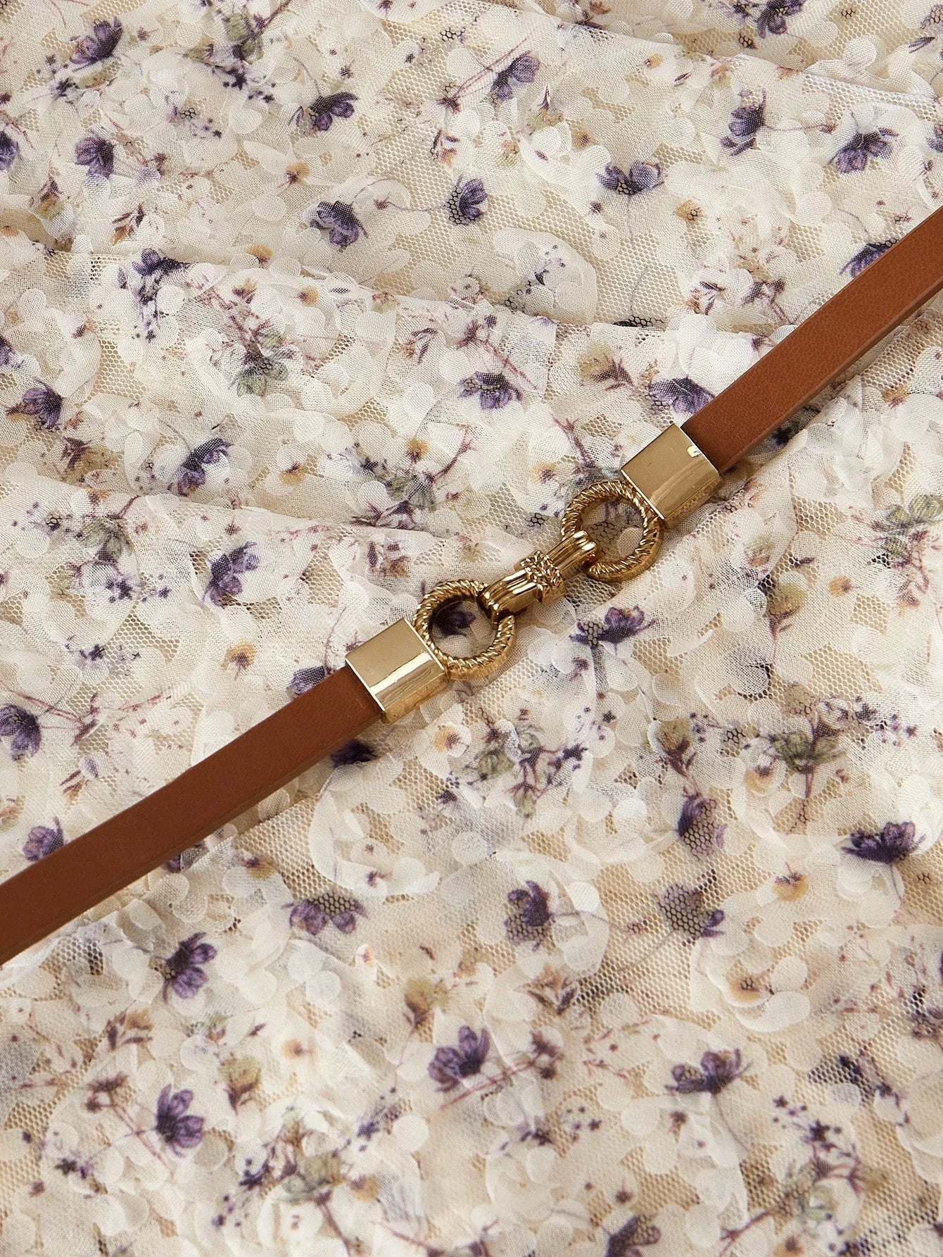 APPLIQUES RUFFLE HEM DRESS