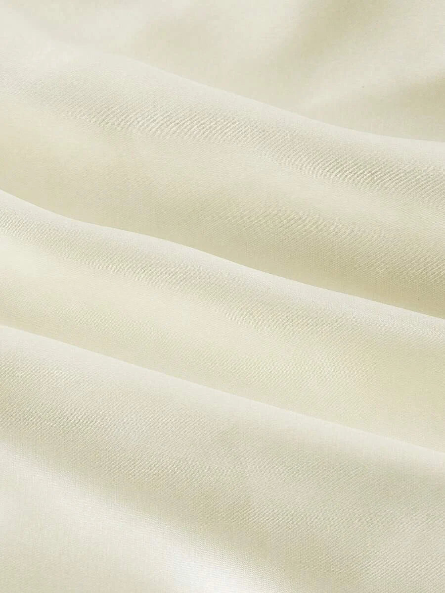 Apricot Draped Collar Satin Trumpet Sleeve Crop Top Vintage Party Formal Top Fall Women Clothes Corpse