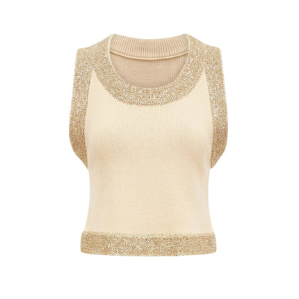 April Yellow Sequin Embellished Vest Top