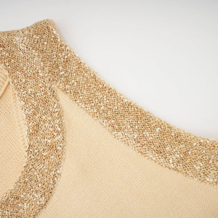 April Yellow Sequined Vest Top