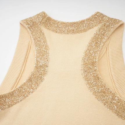 April Yellow Sequined Vest Top