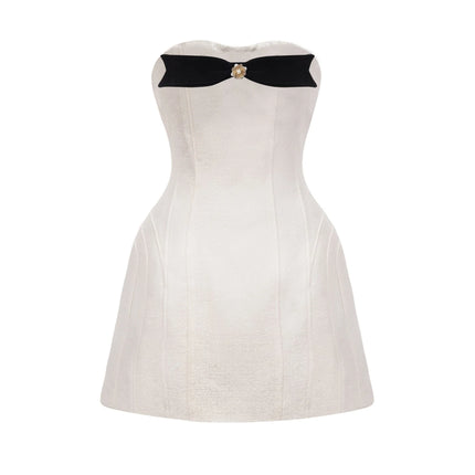 Araminta bowdetail offshoulder mini dress