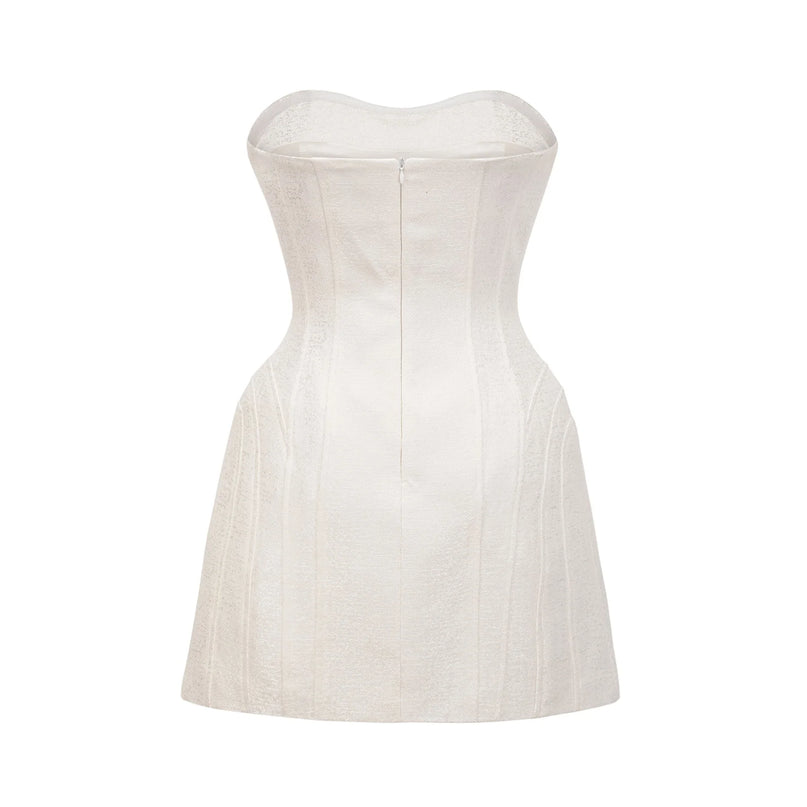 Araminta bowdetail offshoulder mini dress