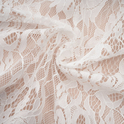 Arantxa white lace pleated maxi dress