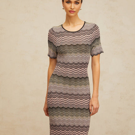 Arianna Pink Crochet Knit Maxi Dress