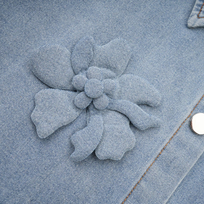 Armelle floralappliqué denim shirt
