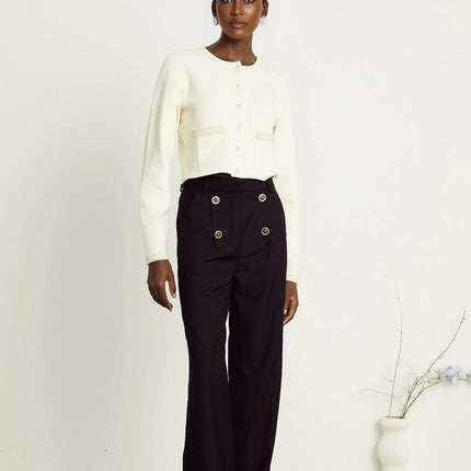 Artemide Beige Faux-Pearl Embellished Cardigan