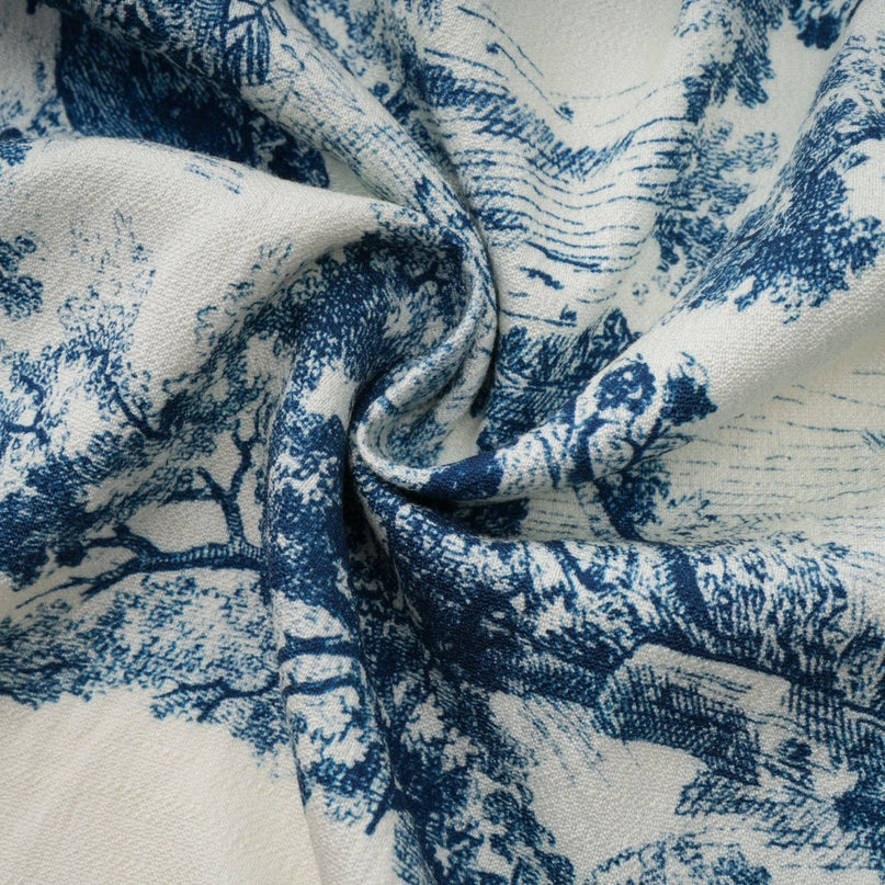 Artemide Blue and White Graphic Print Midi Dress