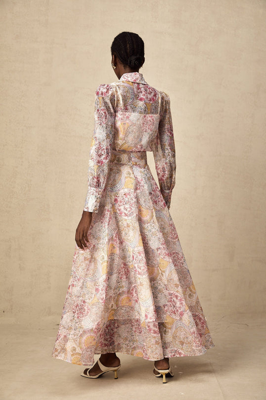 Artemide Pink Shirt Skirt Pattern Print Set