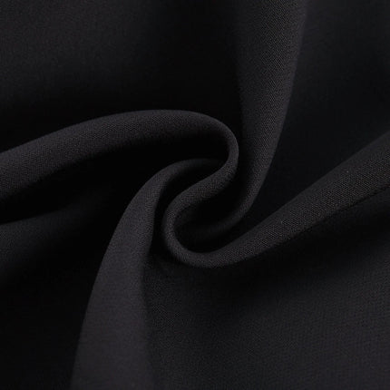 Assuntina Black Faux Flower Embellished Mini Dress Acetate Fiber Straight Hem Luxury Elegance Opulence High Fashion Soiree Special Event Timeless Chic