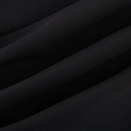 Assuntina Black Mini Dress Faux Flower Embellishments Straight Hem Acetate Fiber Luxury Fashion Soirée Special Event