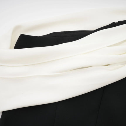Assuntina Black One-Shoulder Mini Dress with Asymmetric Pleated Detailing