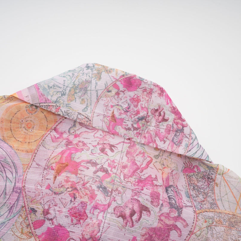 Assuntina Pink Shirt and Skirt Set in Mesmerizing Pattern Print
