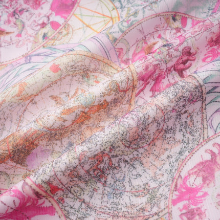 Assuntina Pink Shirt Skirt Set in Mesmerizing Pattern Print