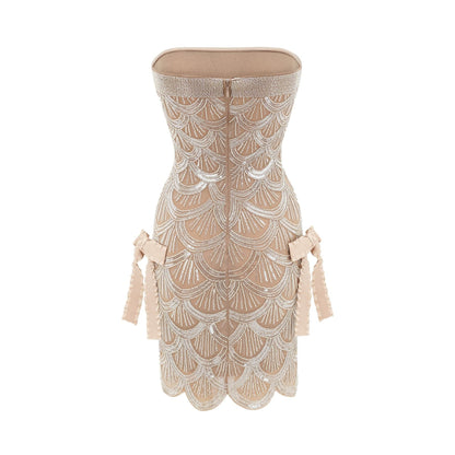 Astrid brown embellished mini dress