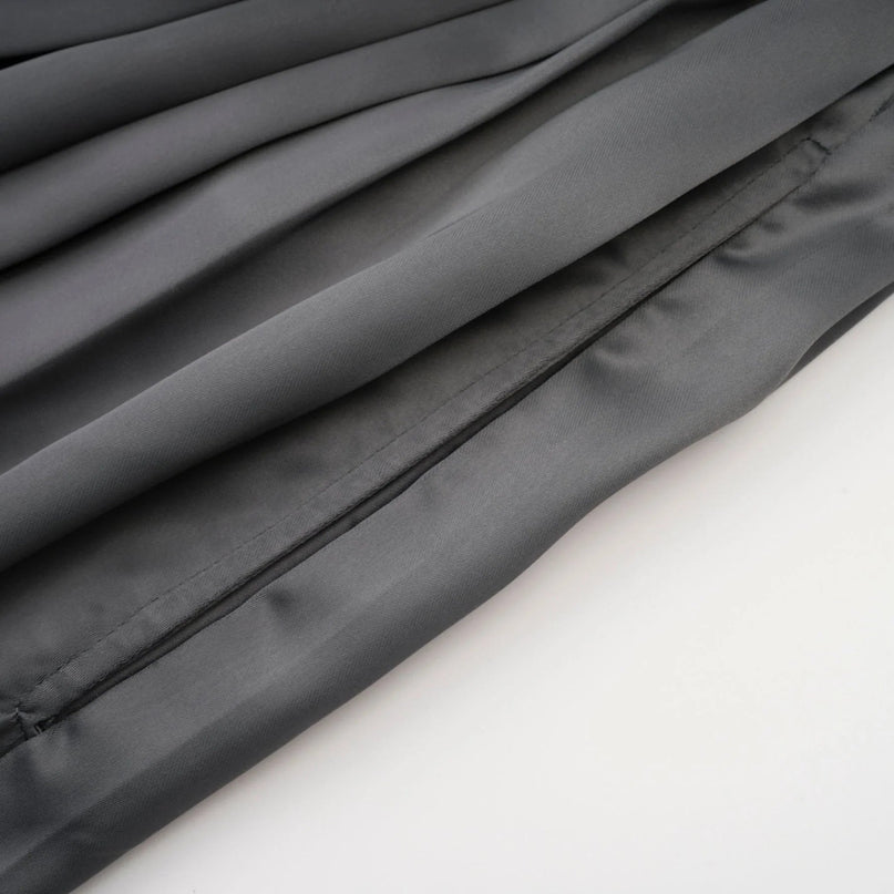 Aubrey Grey Color Blocked Pleated Skirt