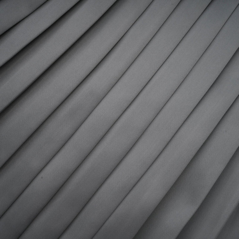 Aubrey Grey Color-Blocked Pleated Skirt 96 Polyester 4 Spandex Elastic Waistband Knee-Length