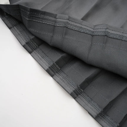 Aubrey Grey Color Blocked Pleated Skirt Elastic Waistband Polyester Spandex Blend Knee Length Fashion Statement Piece