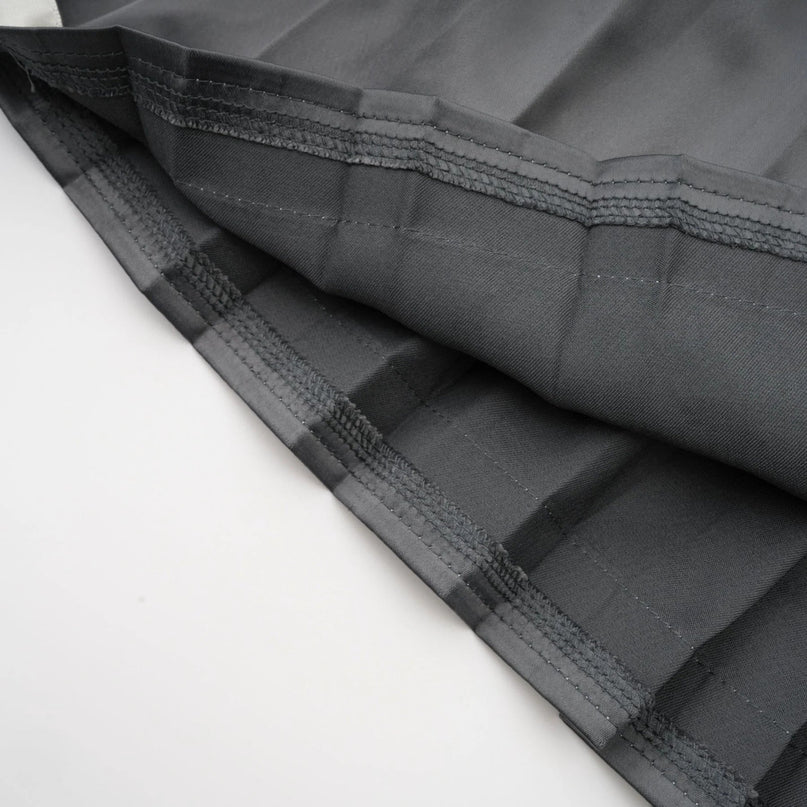 Aubrey Grey Color Blocked Pleated Skirt Elastic Waistband Polyester Spandex Blend Knee Length Fashion Statement Piece