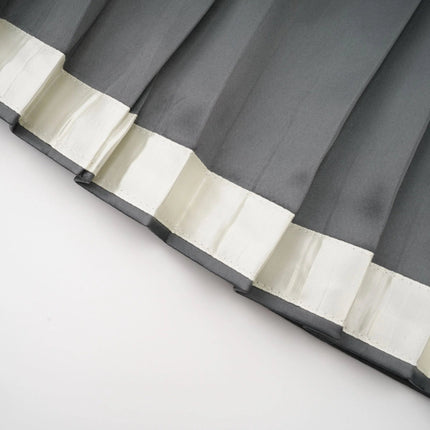 Aubrey Grey Color Blocked Pleated Skirt
