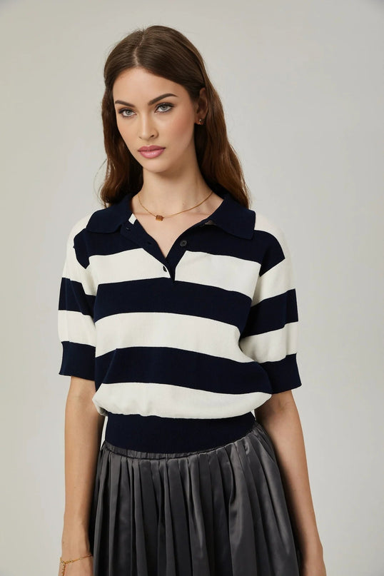 Aubrey Grey Color Blocked Pleated Skirt