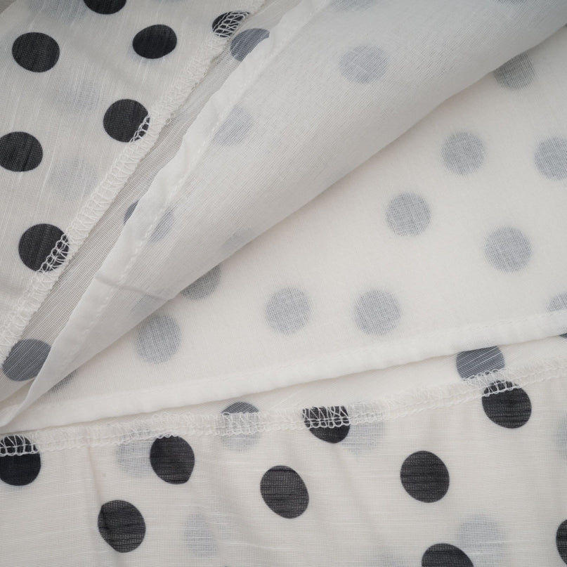 Audrey white bowknot polkadot midi dress