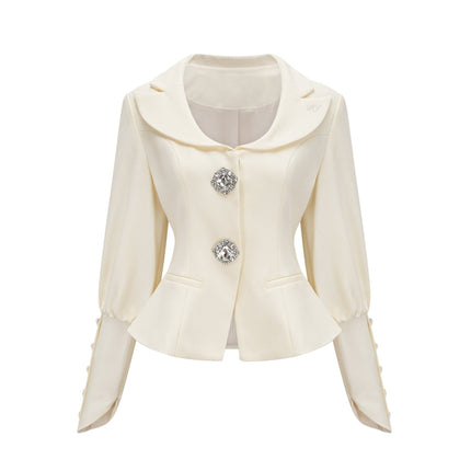 Audrey White Jacket and Shorts Matching Set in 100 Percent Terylene Fabric