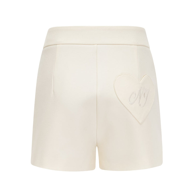 Audrey White Jacket and Shorts Matching Set in 100% Terylene Fabric