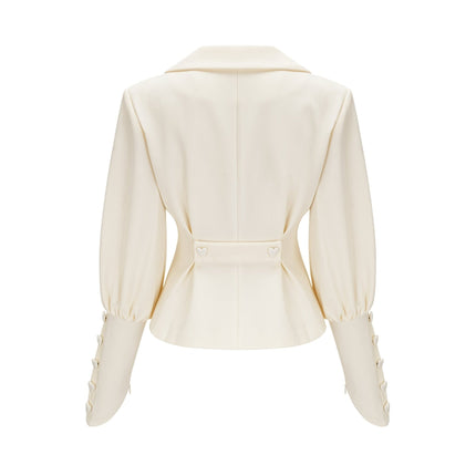 Audrey White Jacket and Shorts Matching Set in 100% Terylene Fabric