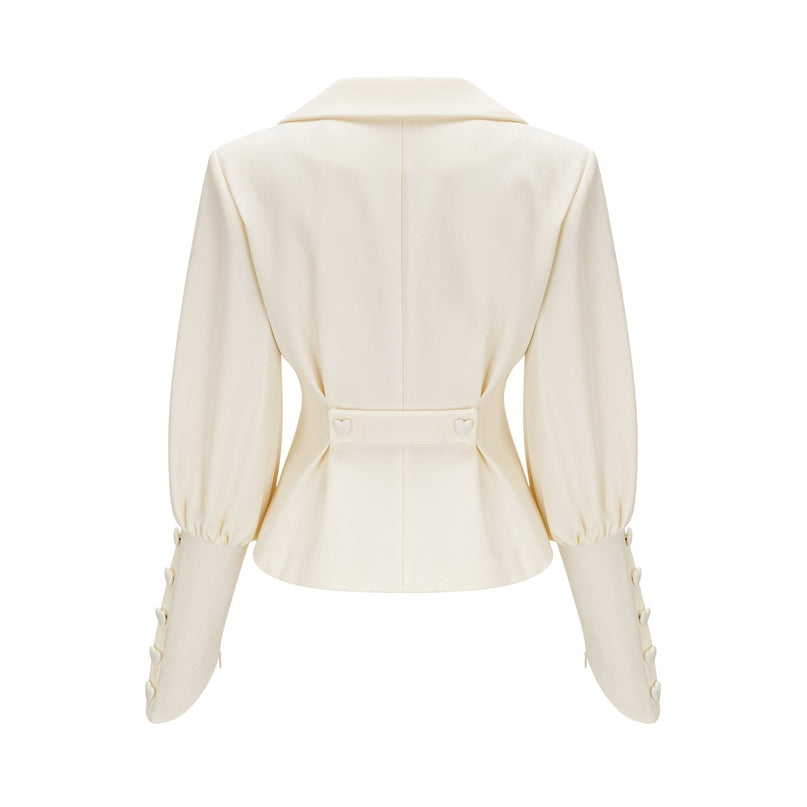 Audrey White Jacket and Shorts Matching Set in 100% Terylene Fabric