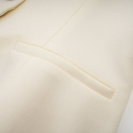 Audrey White Jacket and Shorts Matching Set in 100% Terylene Fabric
