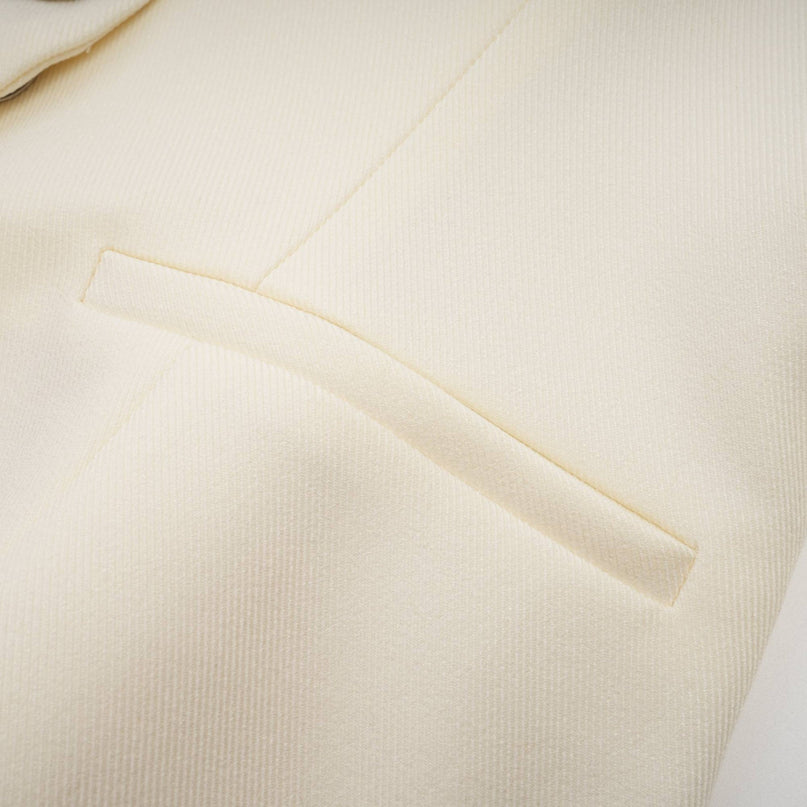 Audrey White Jacket and Shorts Matching Set in 100% Terylene Fabric