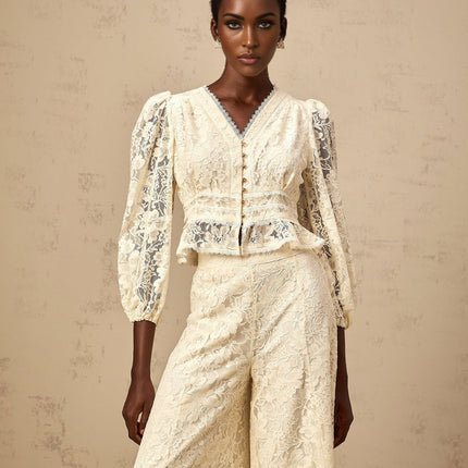 Autumn Neutrals Blouse Trousers Set