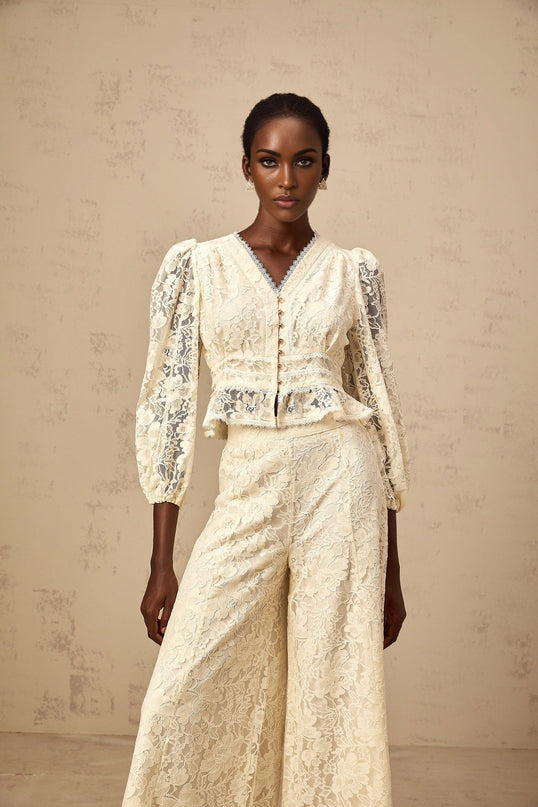 Autumn Neutrals Blouse Trousers Set