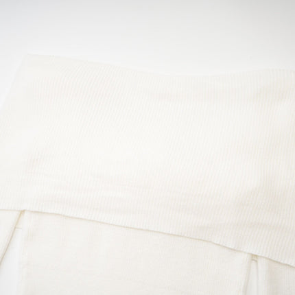 Ava Off-shoulder Ribbed Knit Top With Twist Detail in White