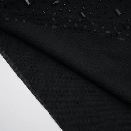 Axelle Black Sequin Embellished Midi Dress