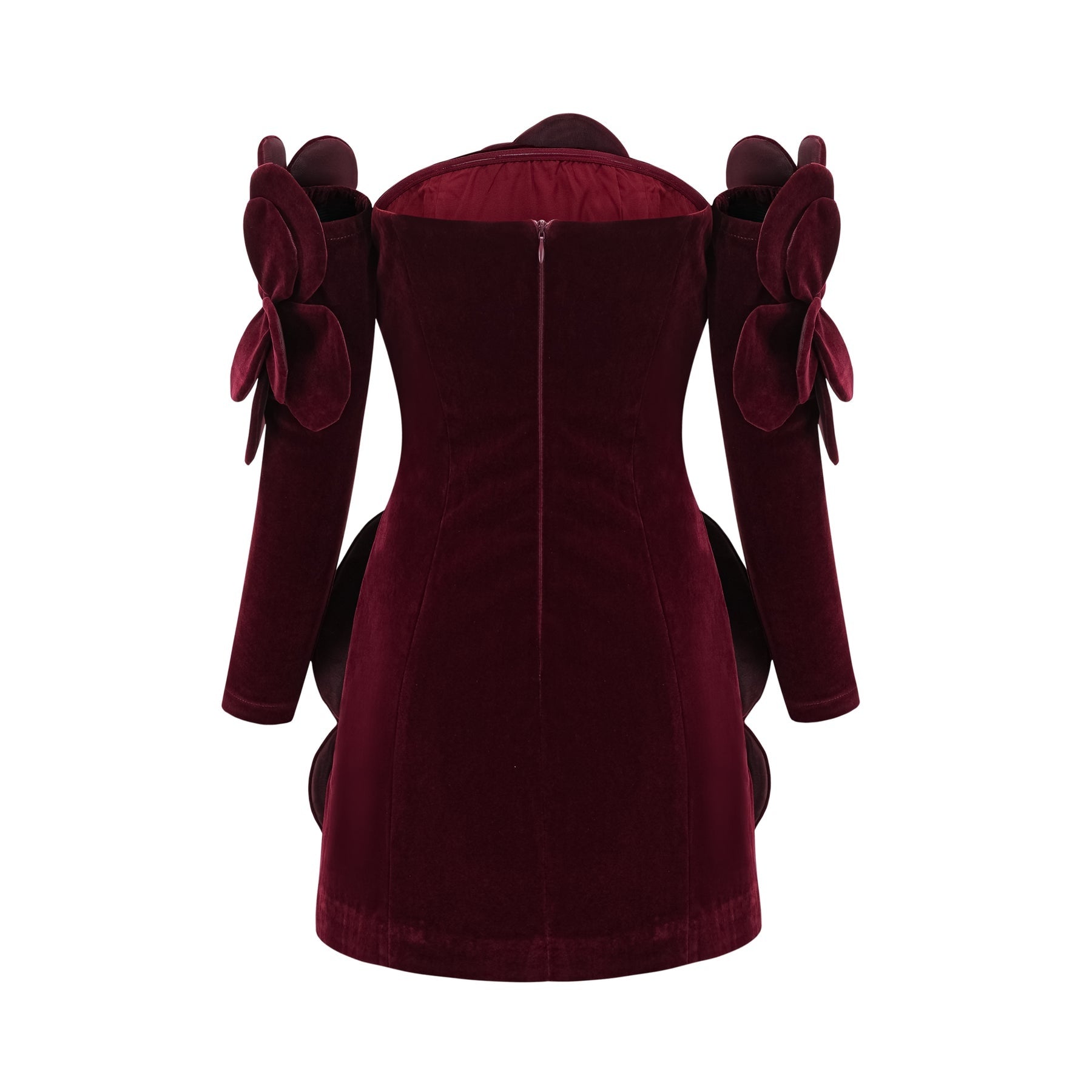Azura floralappliqué mini dress in Red