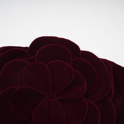 Azura Red Off-shoulder Mini Dress with 3D Velvet Flower Appliqués