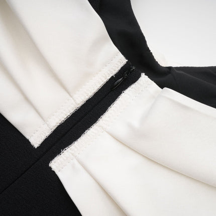 Azzurra Black Polyester Bowknot Dress with Embellished Accents
