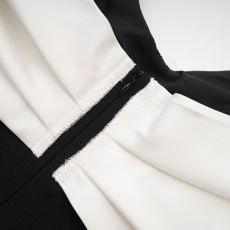 Azzurra Black Polyester Bowknot Dress with Embellished Accents